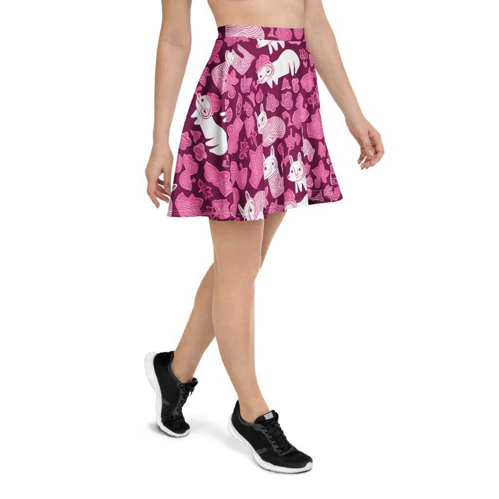 Pink Arcade on Skater Skirt — Right