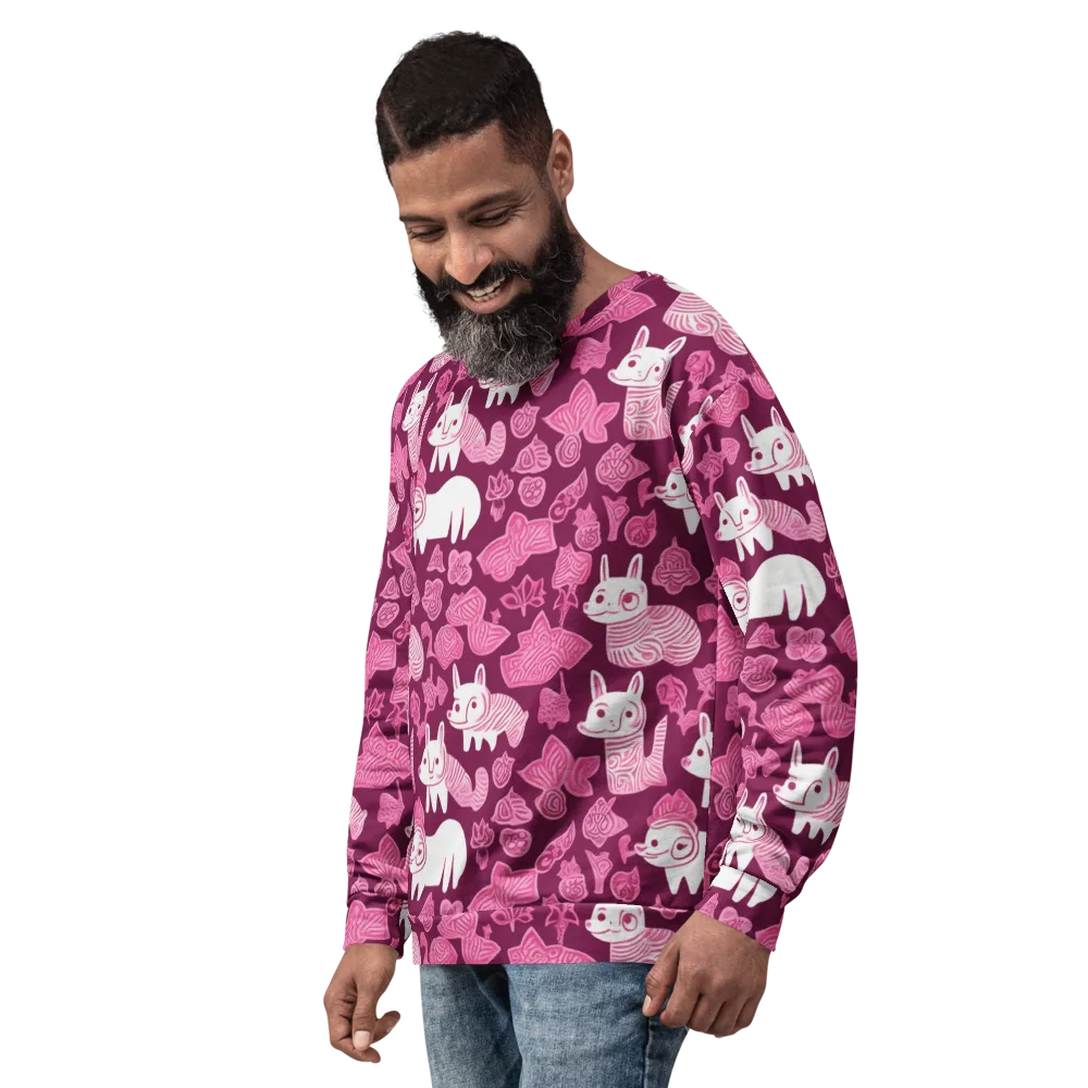 Pink Arcade on Sweatshirt — Left Front