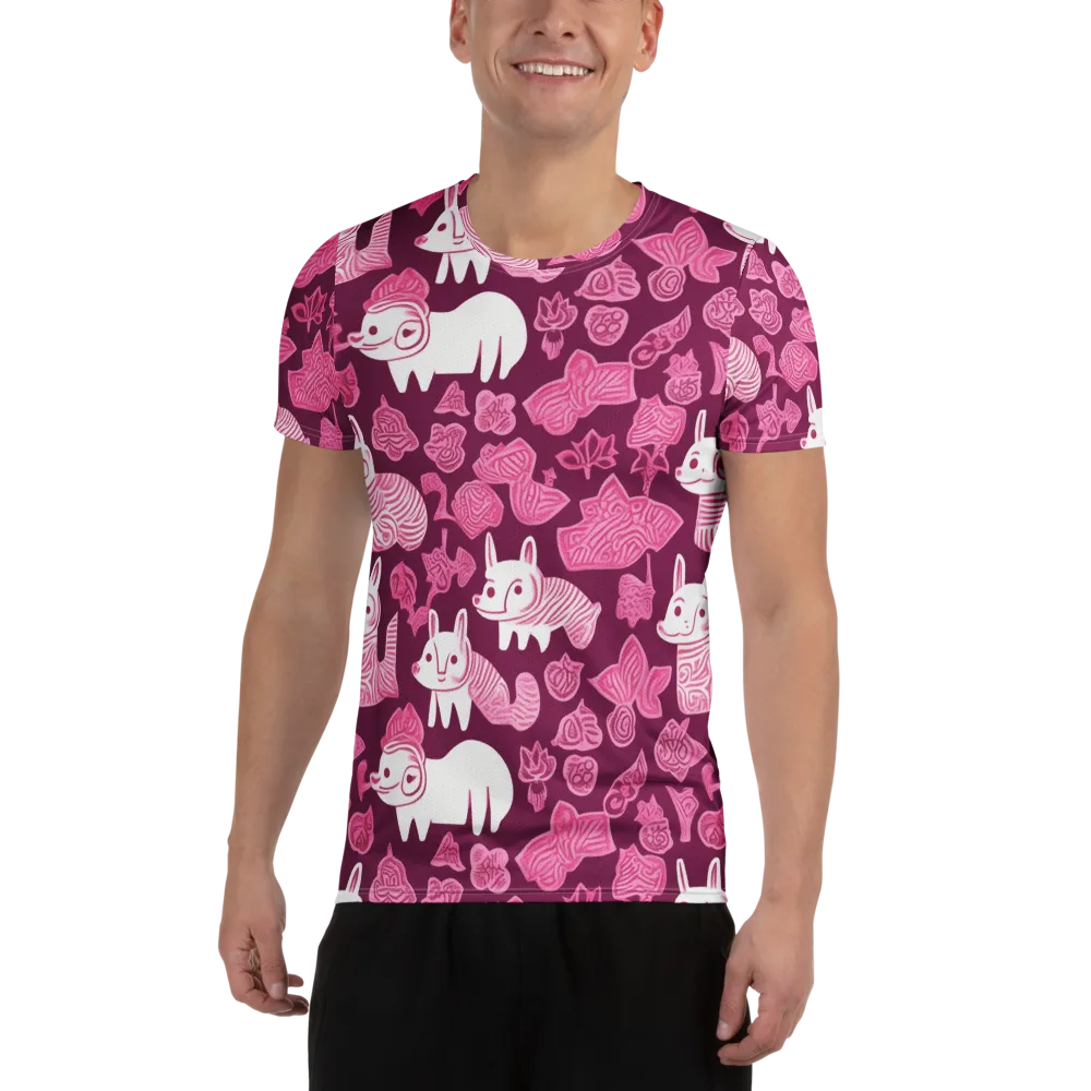 Pink Arcade on Men's Athletic T-Shirt — Front