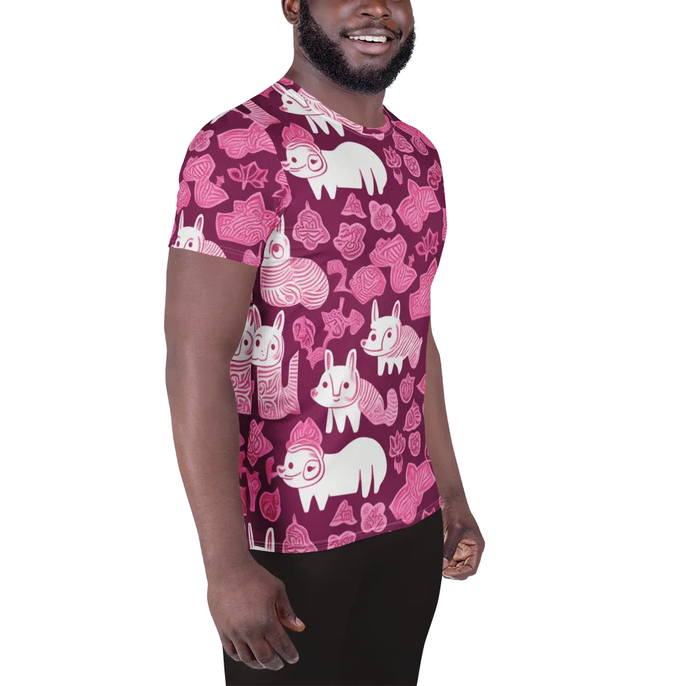 Pink Arcade on Men's Athletic T-Shirt — Right