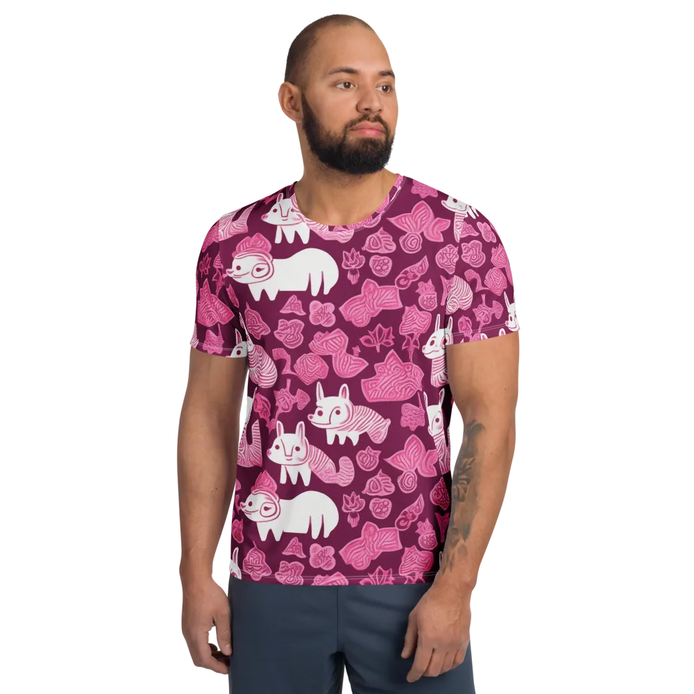 Pink Arcade on Men's Athletic T-Shirt — Front