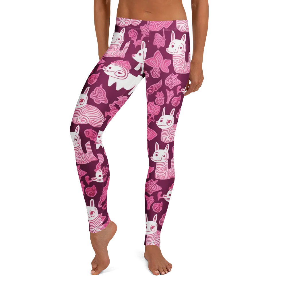 Pink Arcade on Leggings — Front