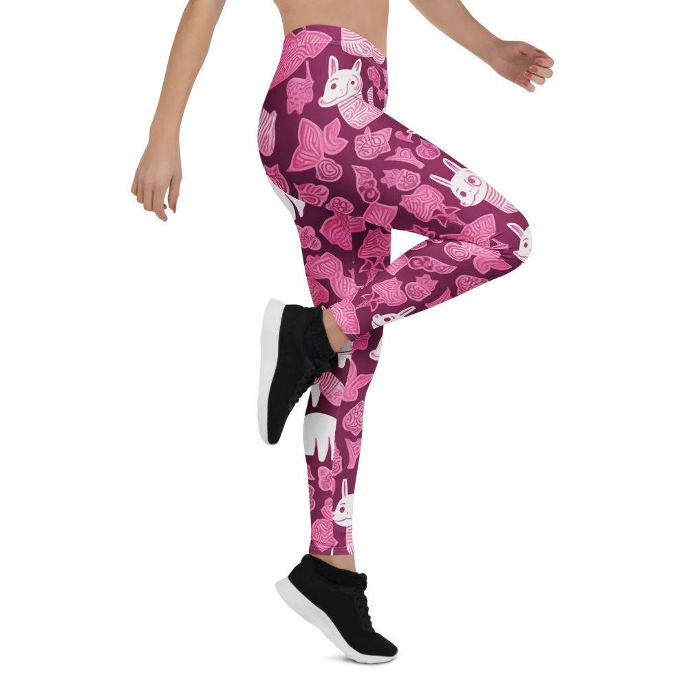 Pink Arcade on Leggings — Right