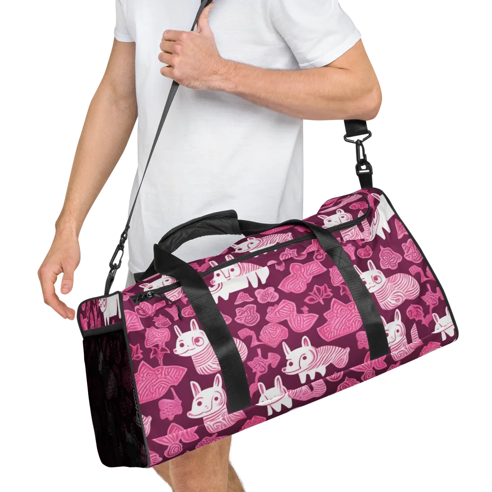 Pink Arcade on Duffle Bag — Right Front