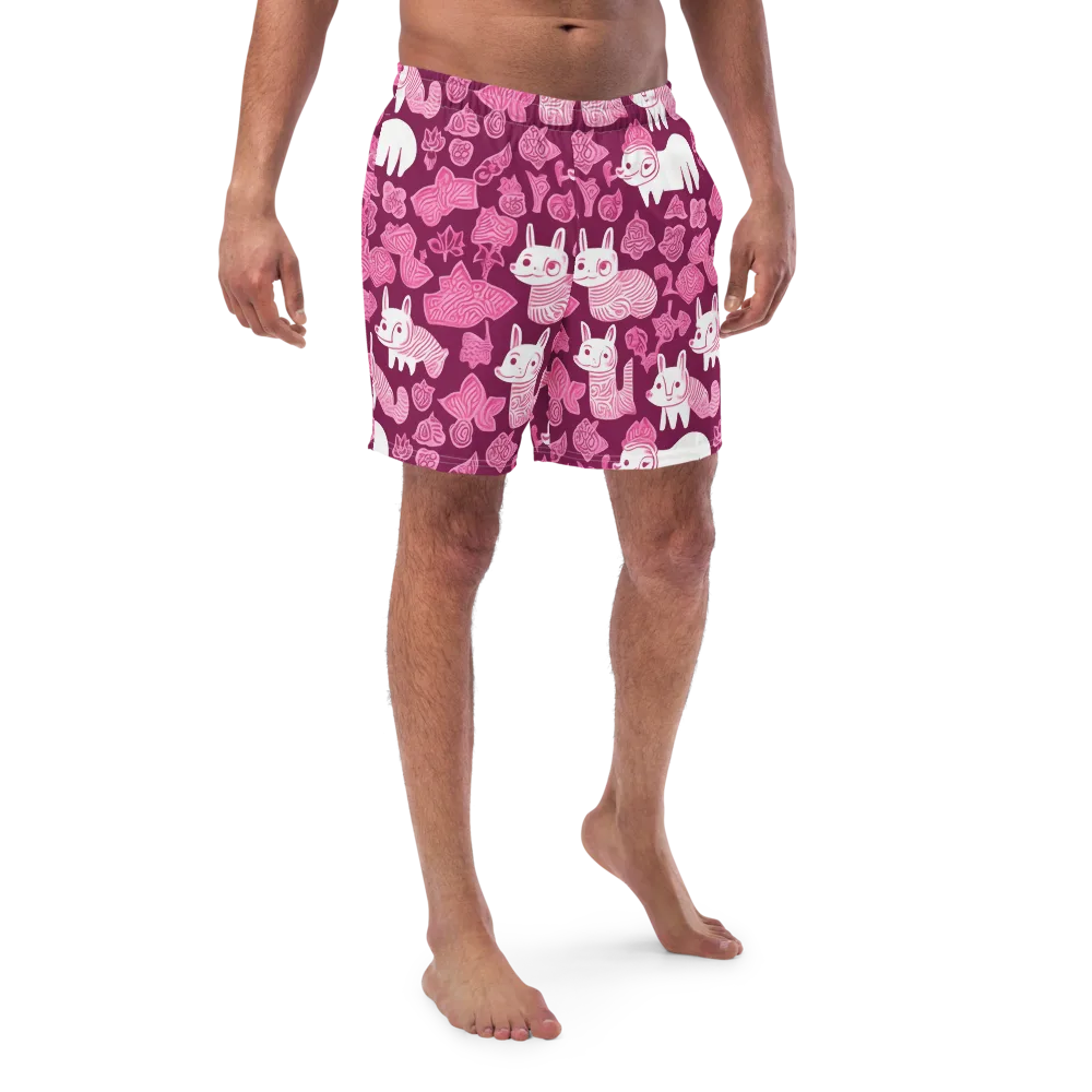 Pink Arcade on Swim Trunks — Front