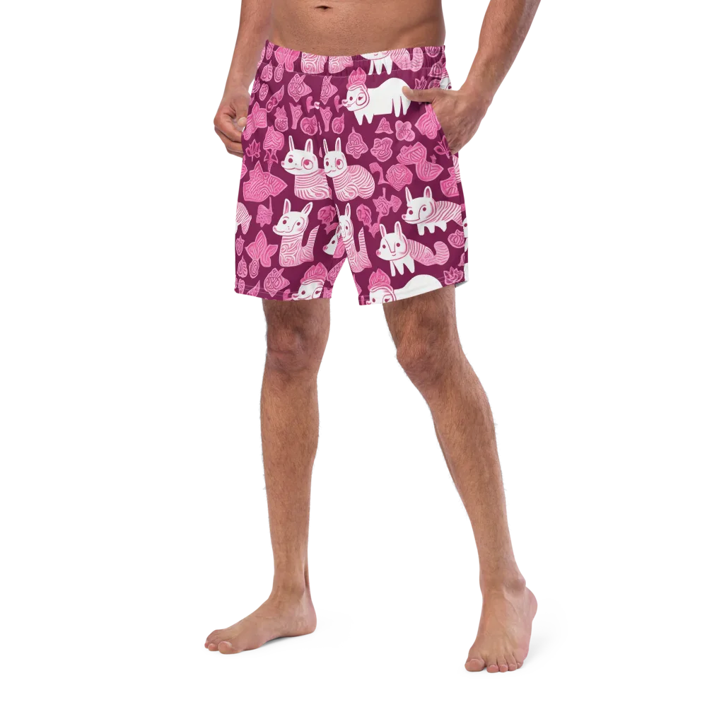 Pink Arcade on Swim Trunks — Left Front