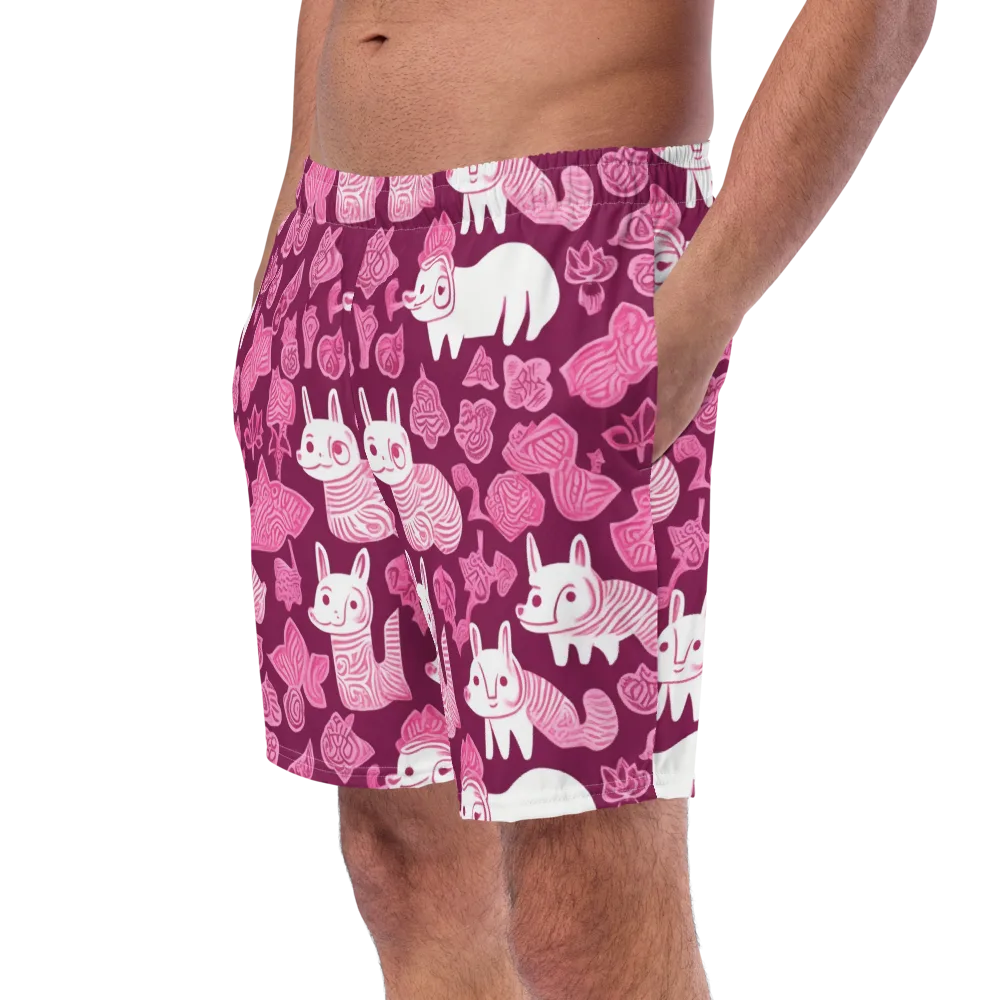 Pink Arcade on Swim Trunks — Left Front