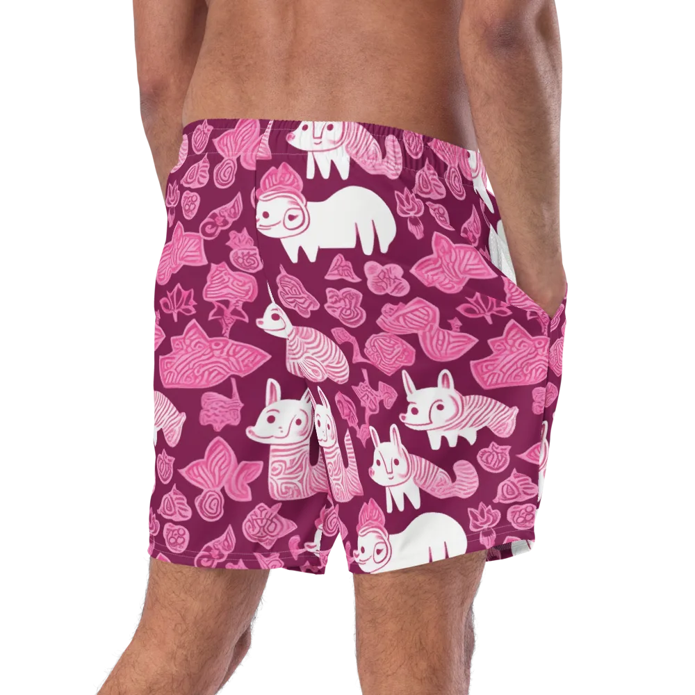 Pink Arcade on Swim Trunks — Right Back