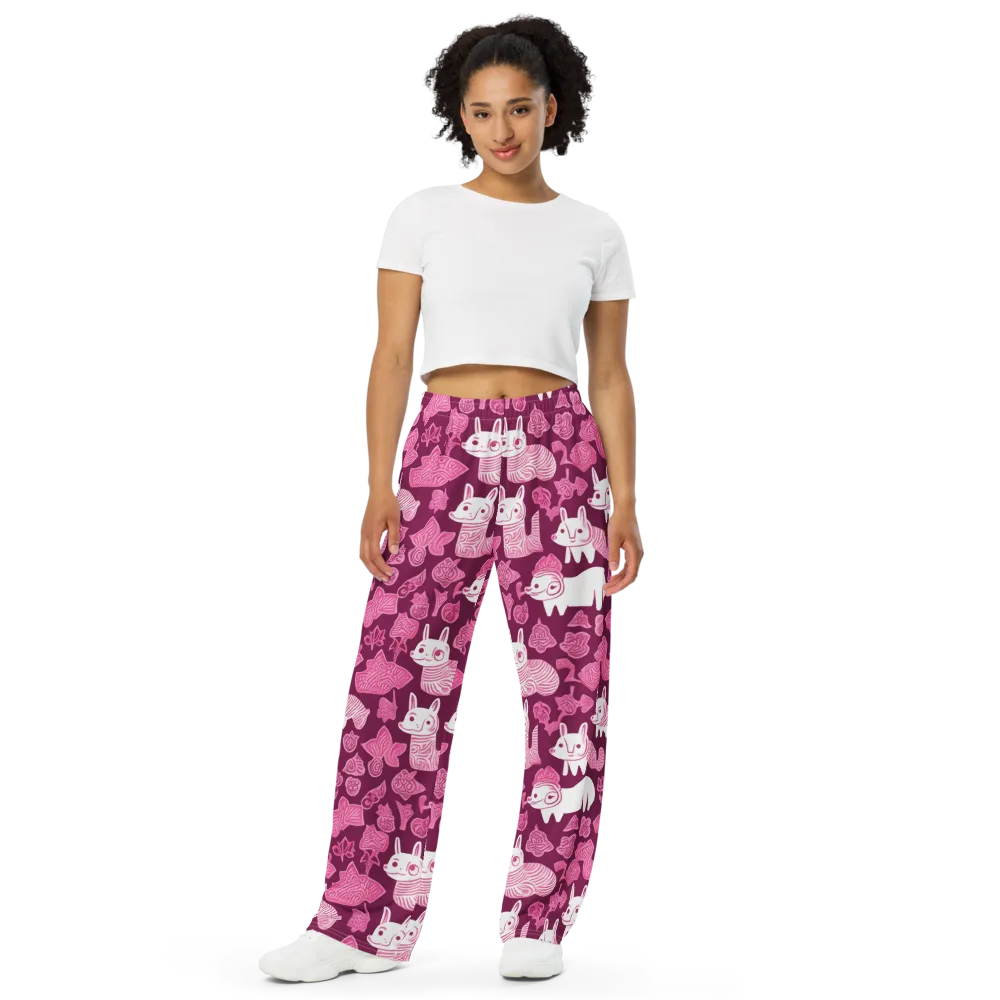 Pink Arcade on Wide-Leg Pants — Front