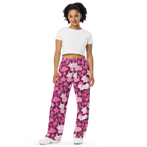 Pink Arcade on a Wide-Leg Pants