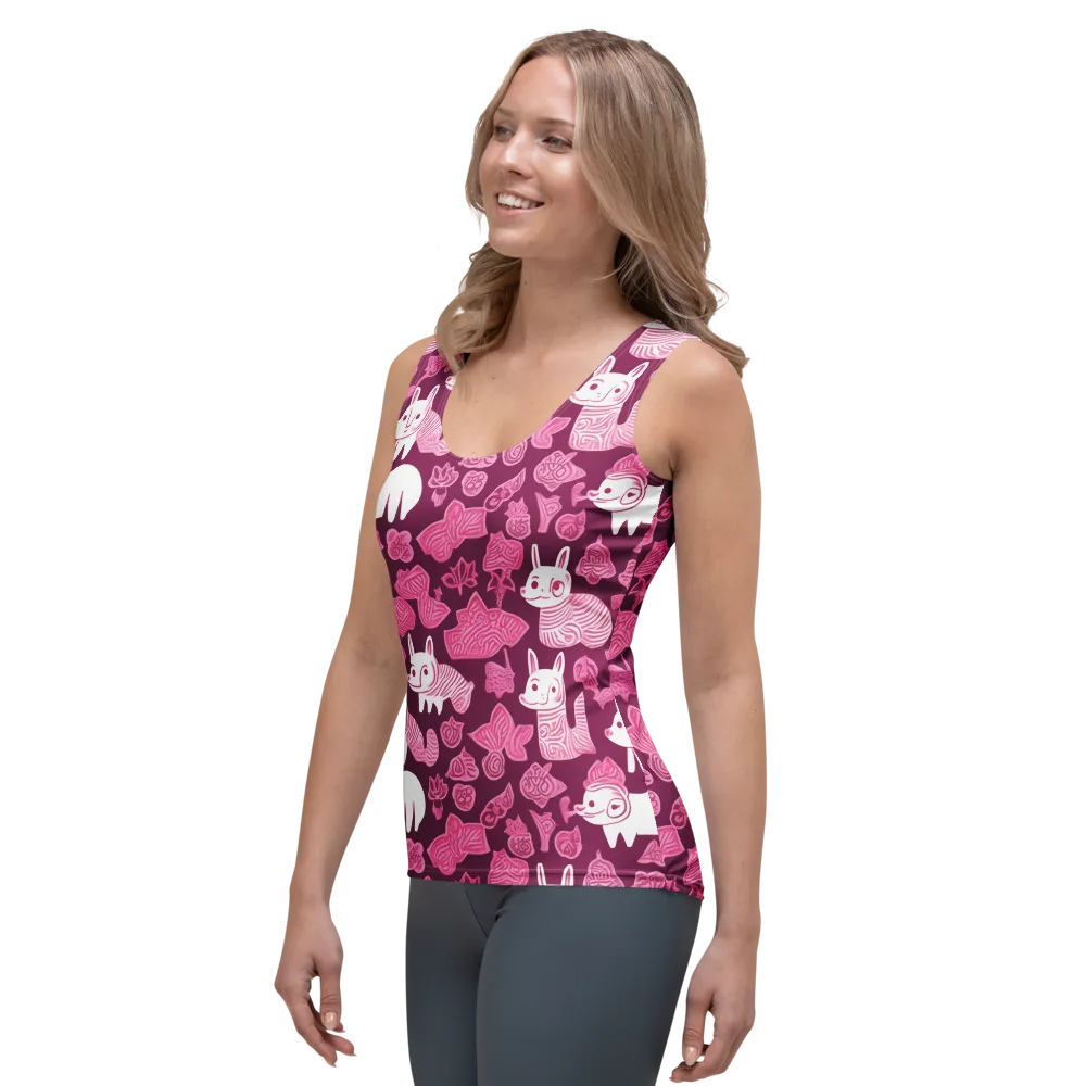 Pink Arcade on Women's Tank Top — Left Front