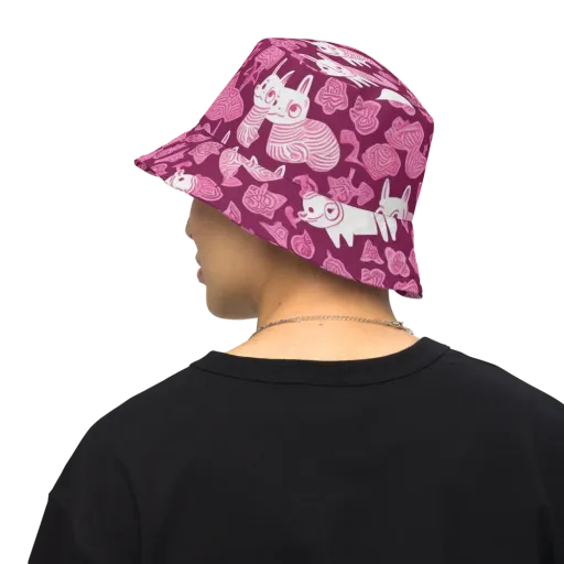 Pink Arcade on a Reversible Bucket Hat