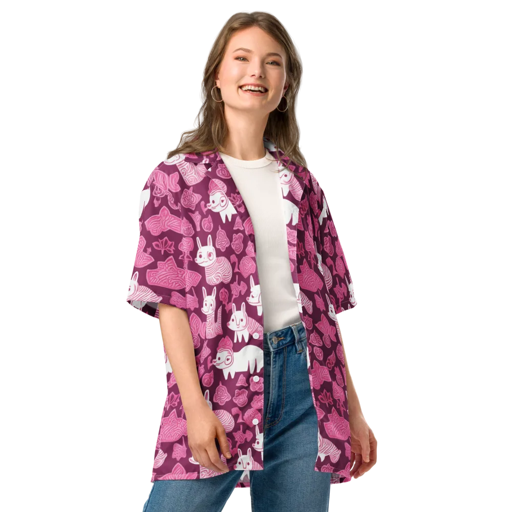 Pink Arcade on Button Shirt — Front