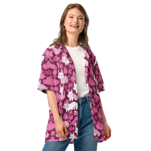 Pink Arcade on a Button Shirt