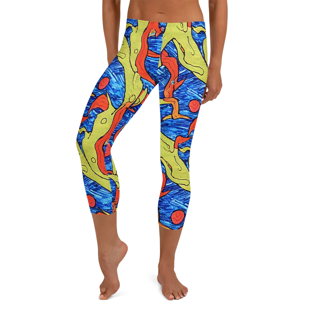 Barbier's Wave on Capri Leggings — Front