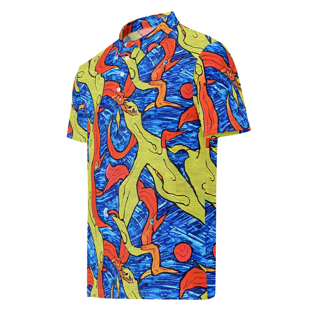 Barbier's Wave on Men's Slim Fit Polo Shirt — Left Front