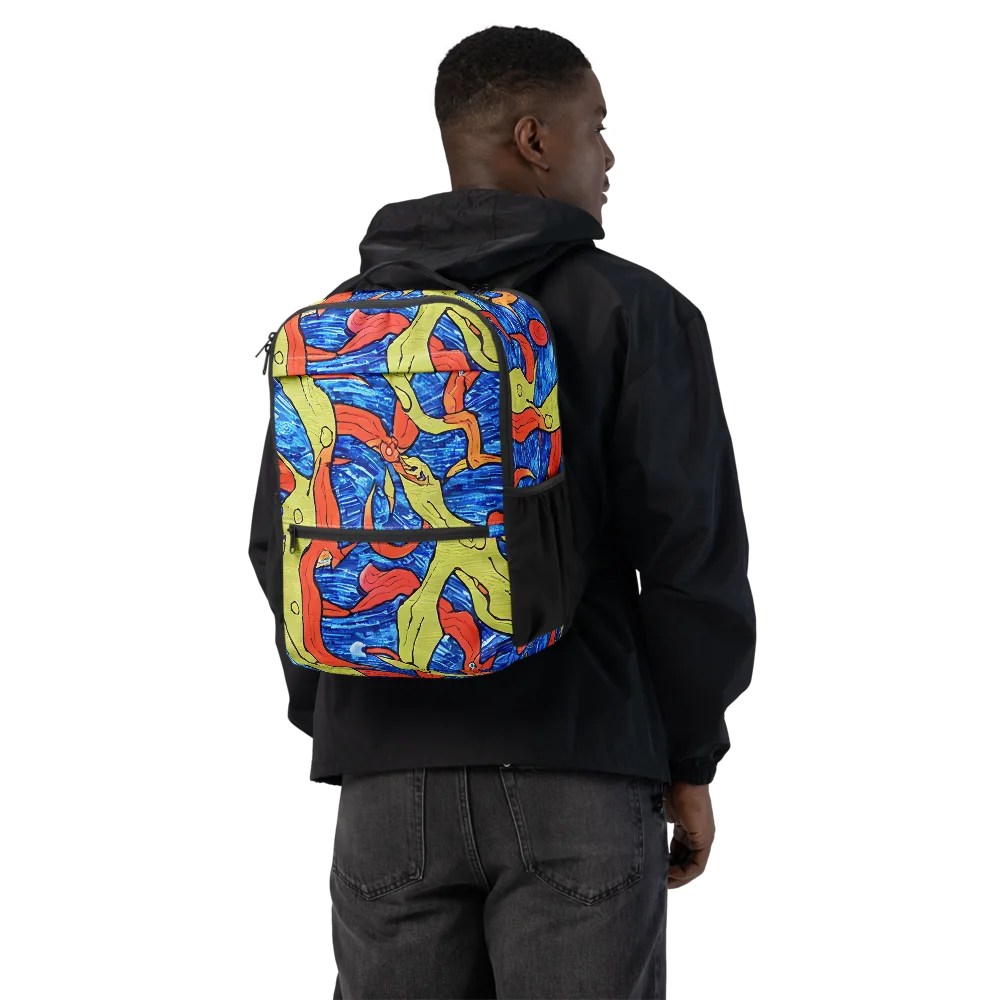 Barbier's Wave on Utility Backpack — Back