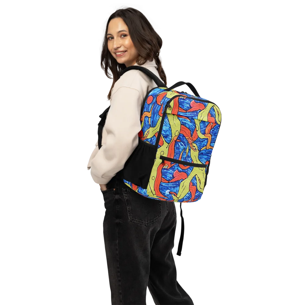 Barbier's Wave on Utility Backpack — Back
