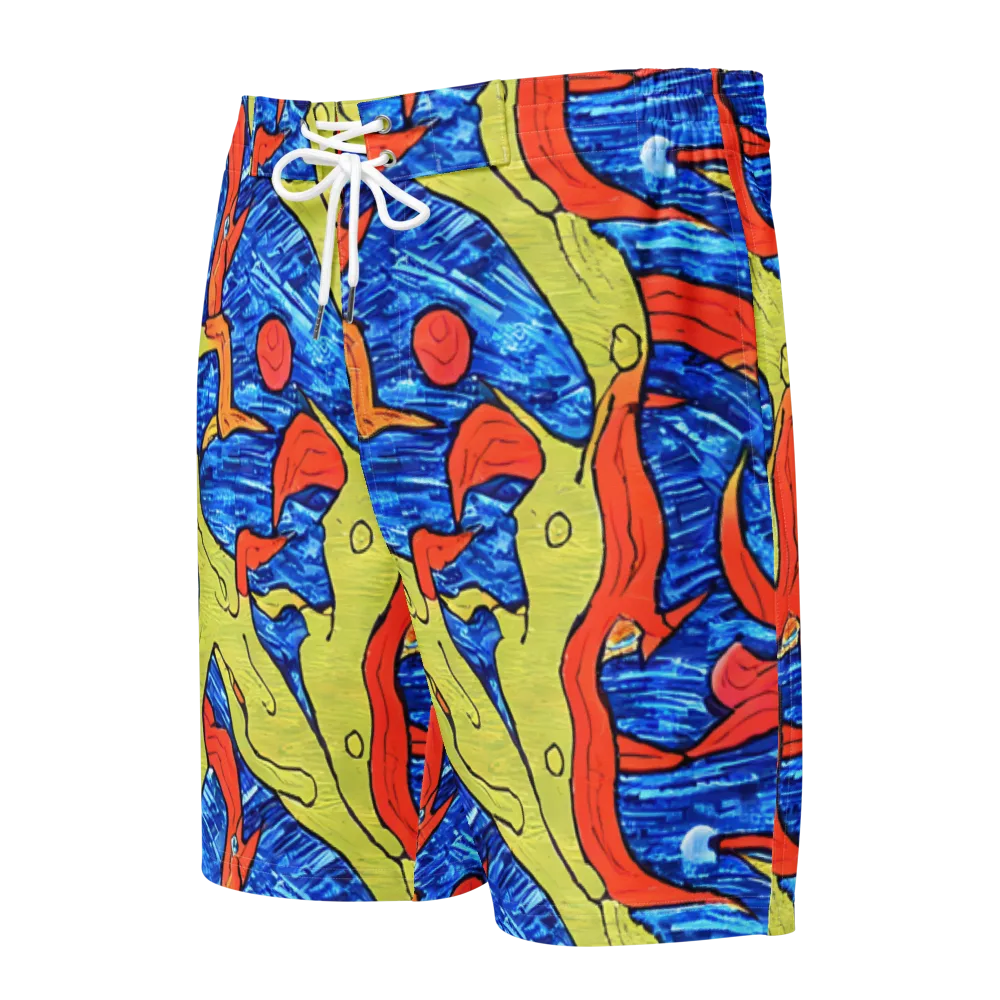 Barbier's Wave on Men's Board Shorts — Front