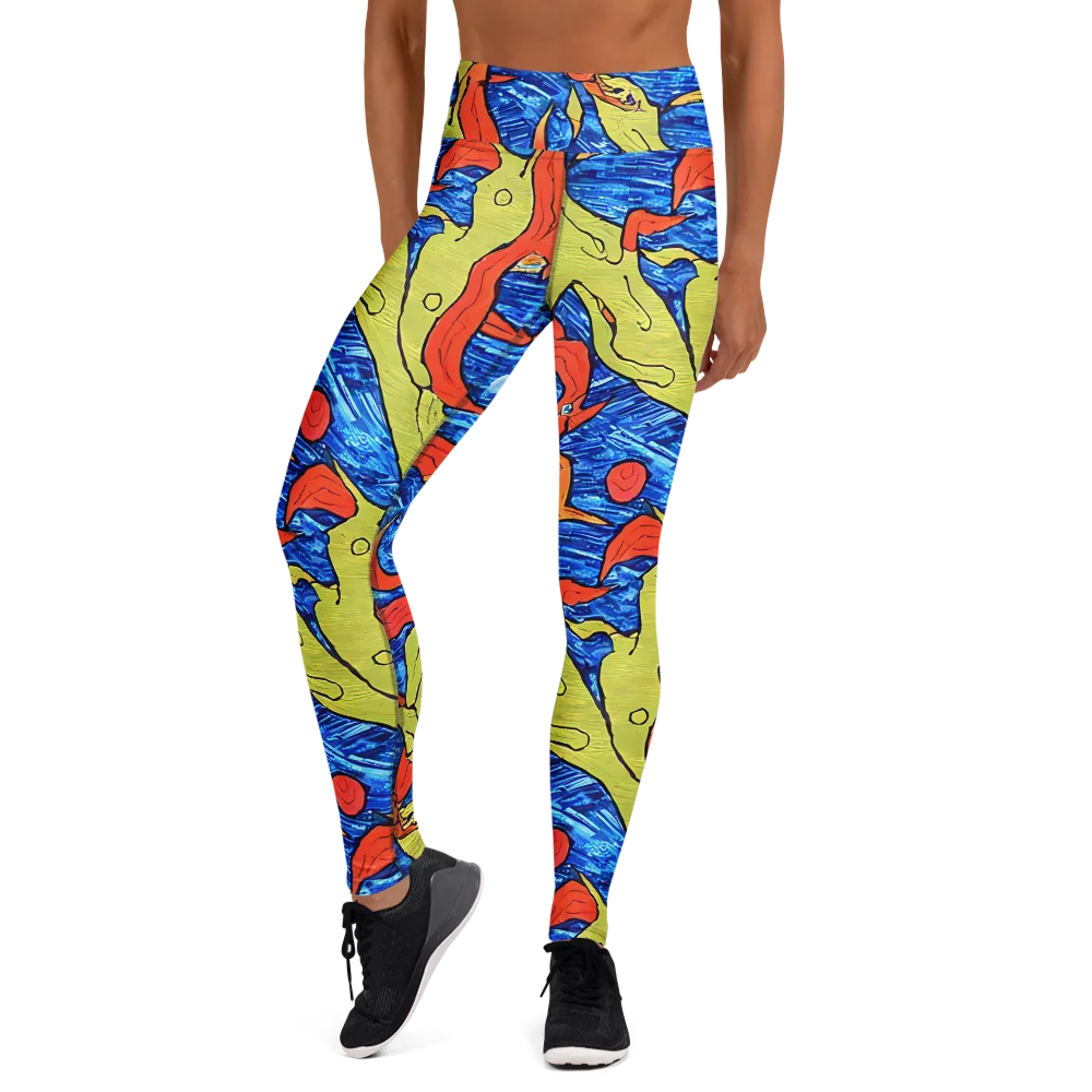 Barbier's Wave on Yoga Leggings — Front
