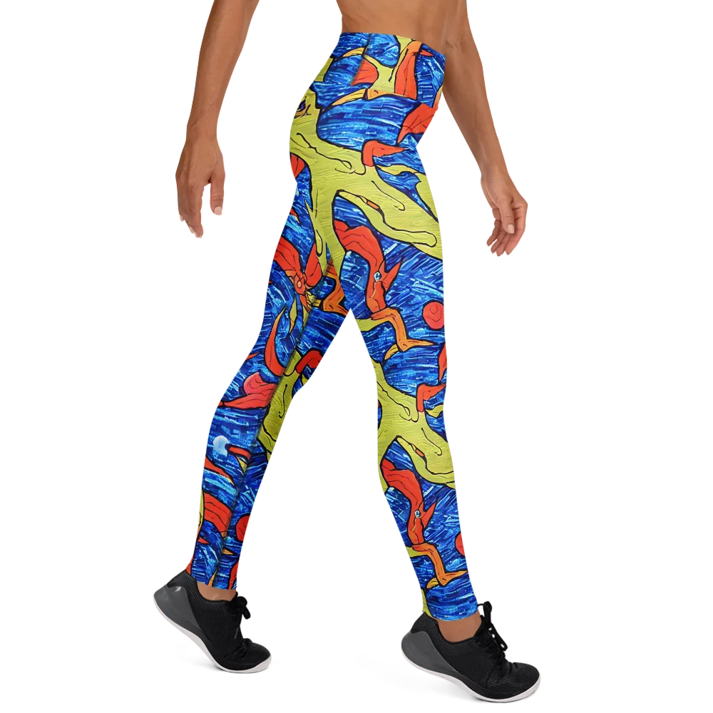 Barbier's Wave on Yoga Leggings — Right