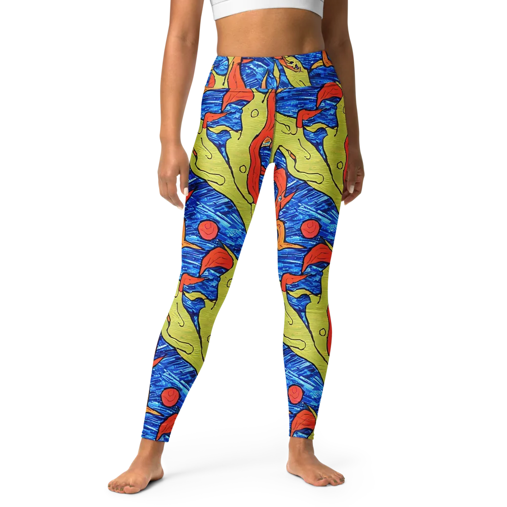 Barbier's Wave on Yoga Leggings — Front