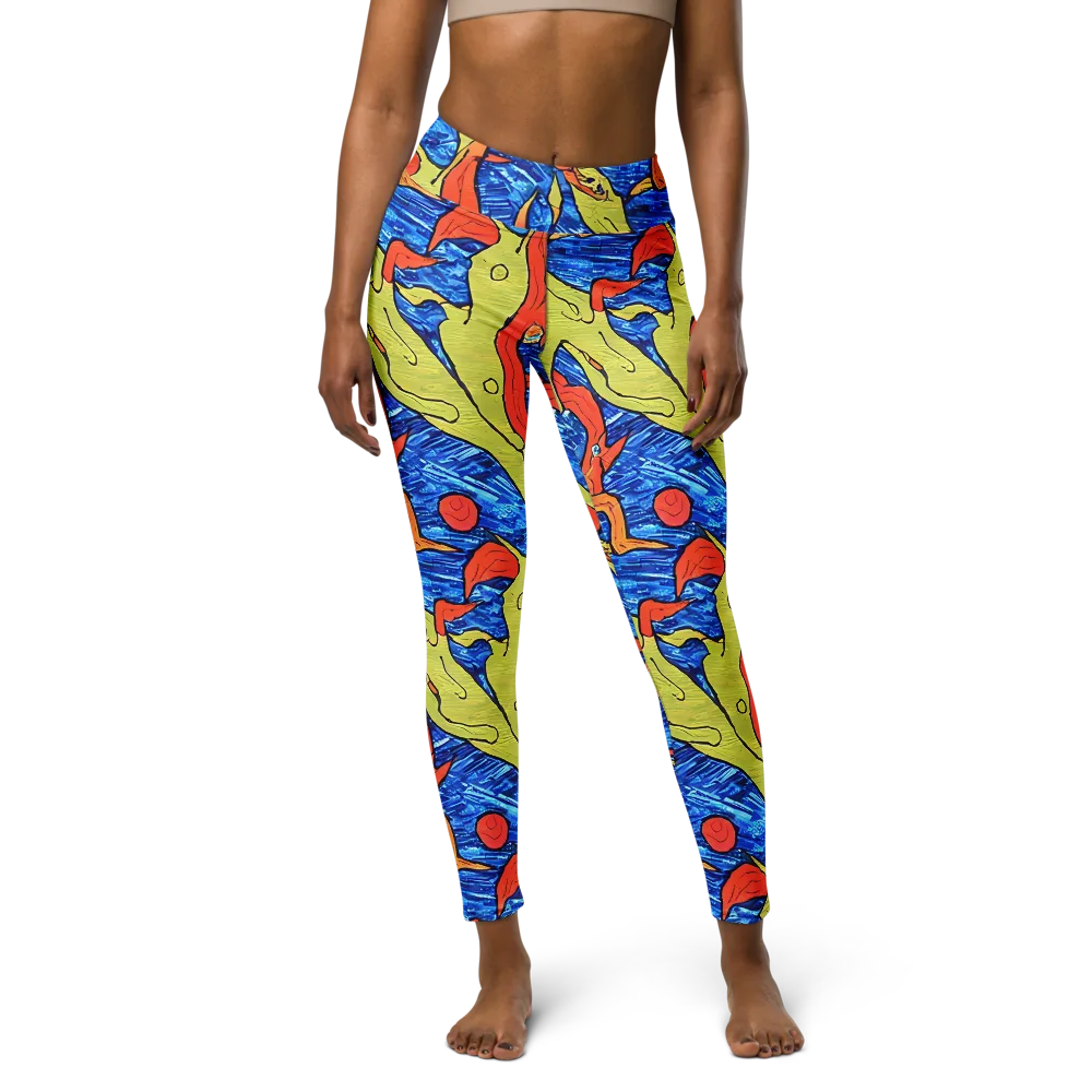 Barbier's Wave on Yoga Leggings — Front
