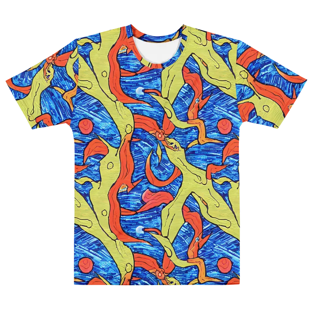 Barbier's Wave on Men's Cotton Crew Neck T-Shirt — Front