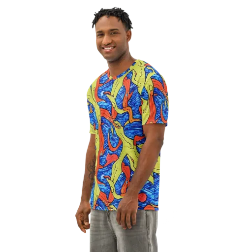 Barbier's Wave on a Men's Cotton Crew Neck T-Shirt