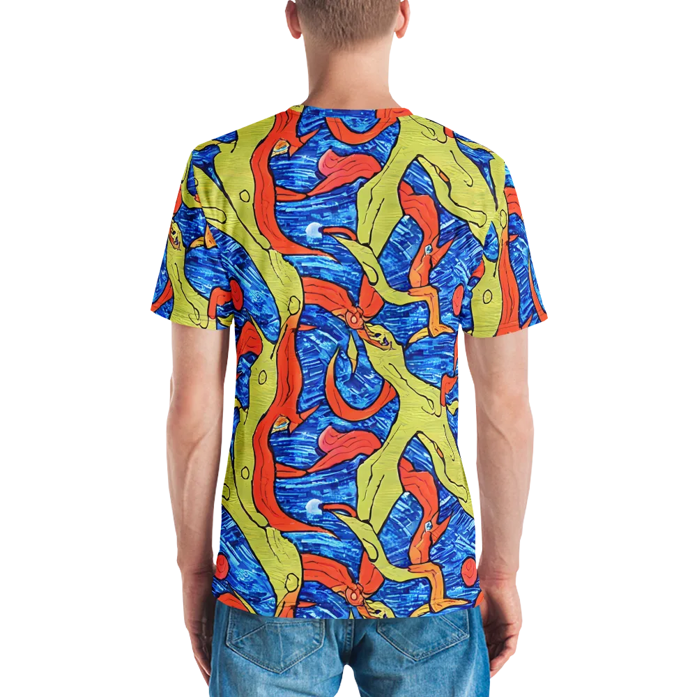 Barbier's Wave on Men's Crew Neck T-Shirt — Back