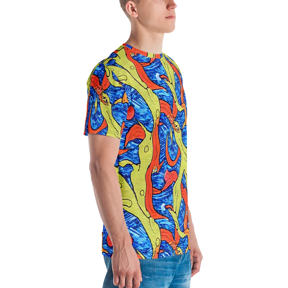 Barbier's Wave on Men's Crew Neck T-Shirt — Right