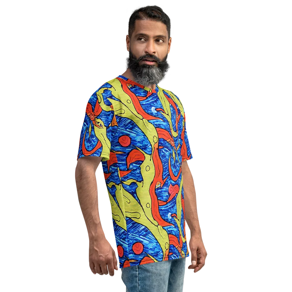 Barbier's Wave on Men's Crew Neck T-Shirt — Right