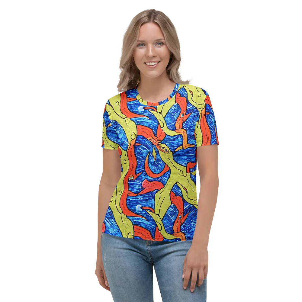 Barbier's Wave on Women's Crew Neck T-Shirt — Front