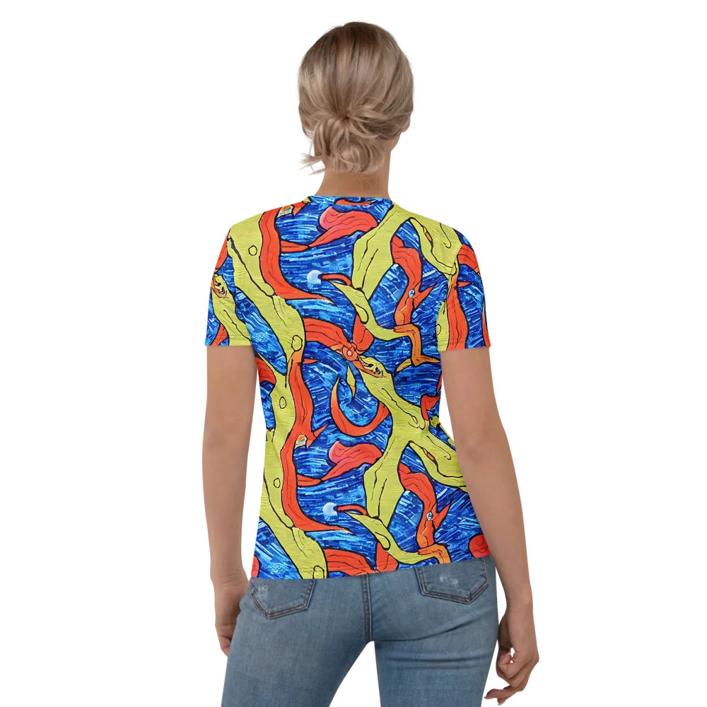 Barbier's Wave on Women's Crew Neck T-Shirt — Back