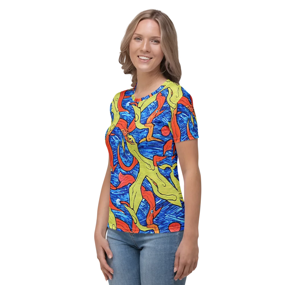 Barbier's Wave on Women's Crew Neck T-Shirt — Left