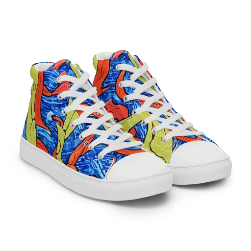 Barbier's Wave on a Women's High Top Canvas Shoes
