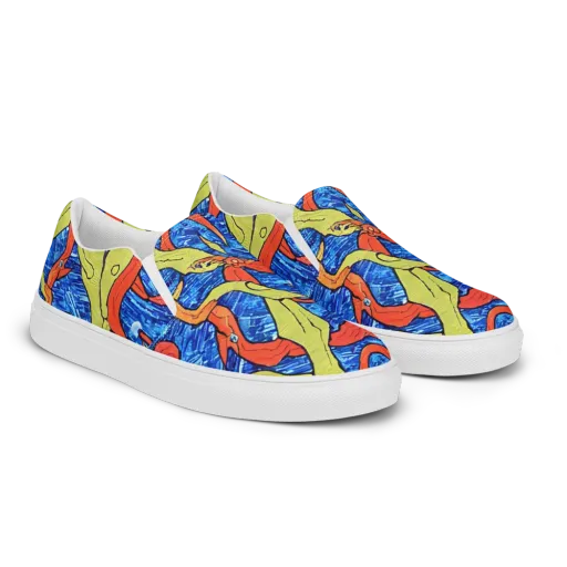 Barbier's Wave on a Men's Slip-On Canvas Shoes