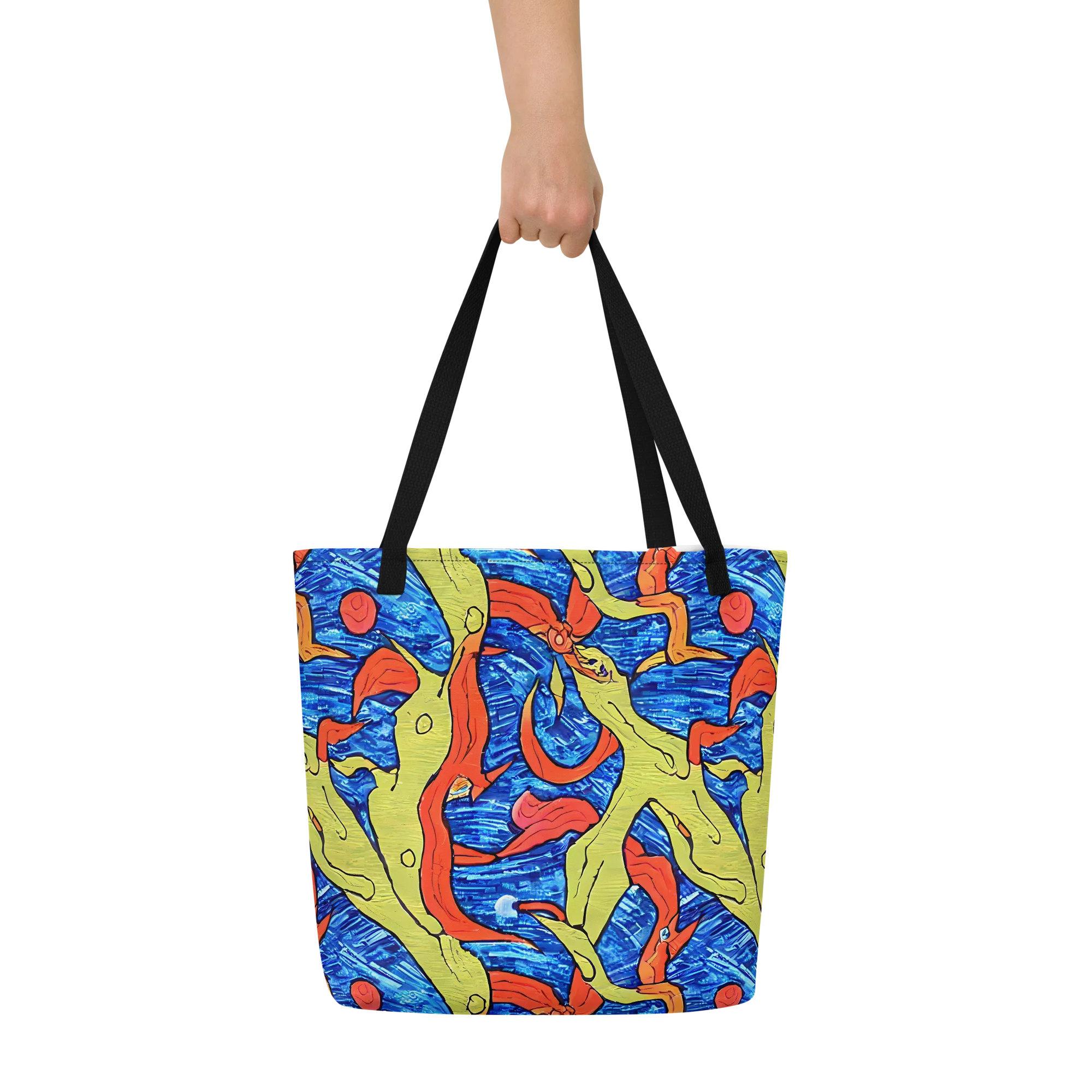 Barbier's Wave on Large Tote Bag W/ Pocket — Front