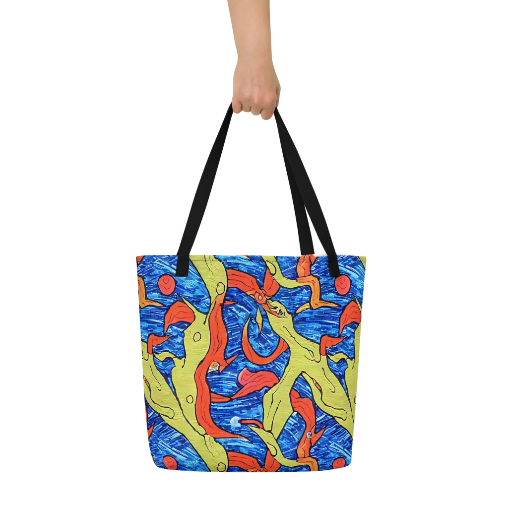 Barbier's Wave on Large Tote Bag W/ Pocket — Front