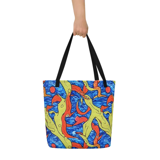 Barbier's Wave on a Large Tote Bag W/ Pocket