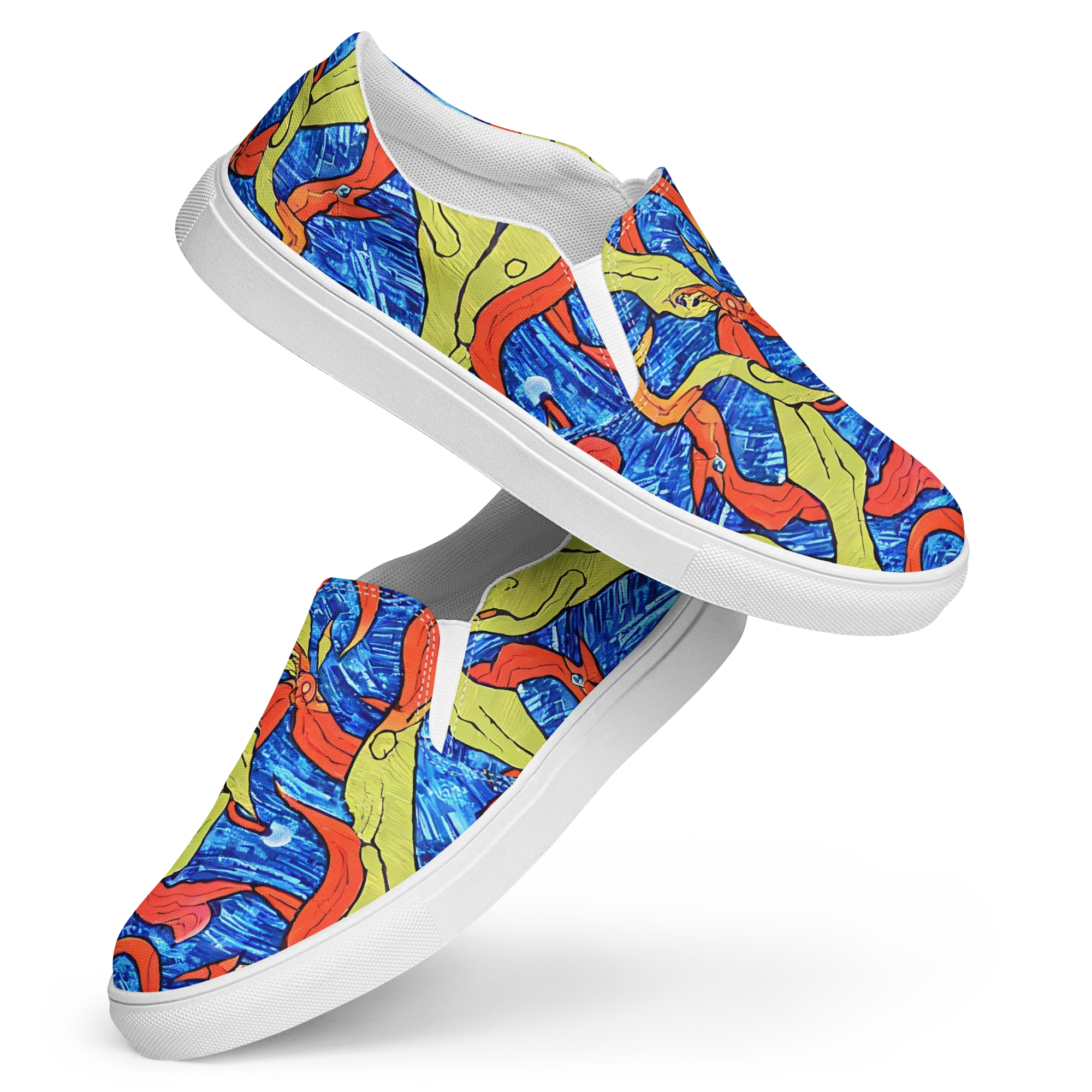 Barbier's Wave on Women's Slip-On Canvas Shoes — Front