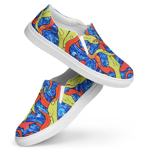 Barbier's Wave on a Women's Slip-On Canvas Shoes