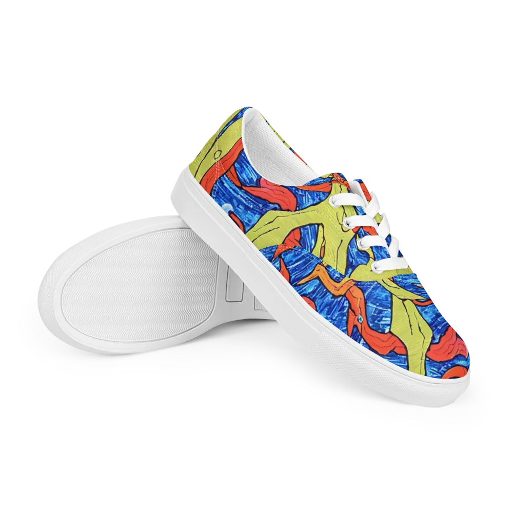 Barbier's Wave on Men's Lace-Up Canvas Shoes — Right Front