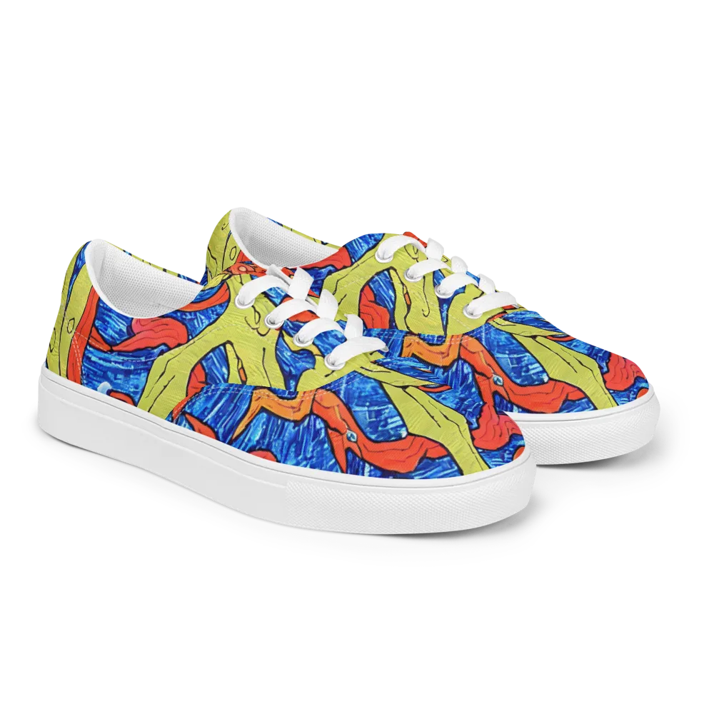 Barbier's Wave on Men's Lace-Up Canvas Shoes — Right Front