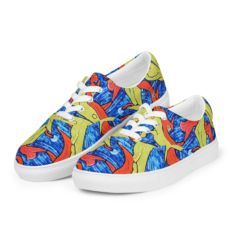 Barbier's Wave on Men's Lace-Up Canvas Shoes — Left Front