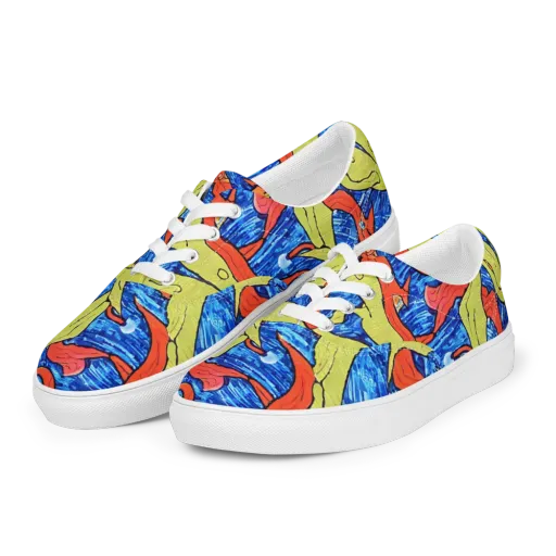 Barbier's Wave on a Men's Lace-Up Canvas Shoes