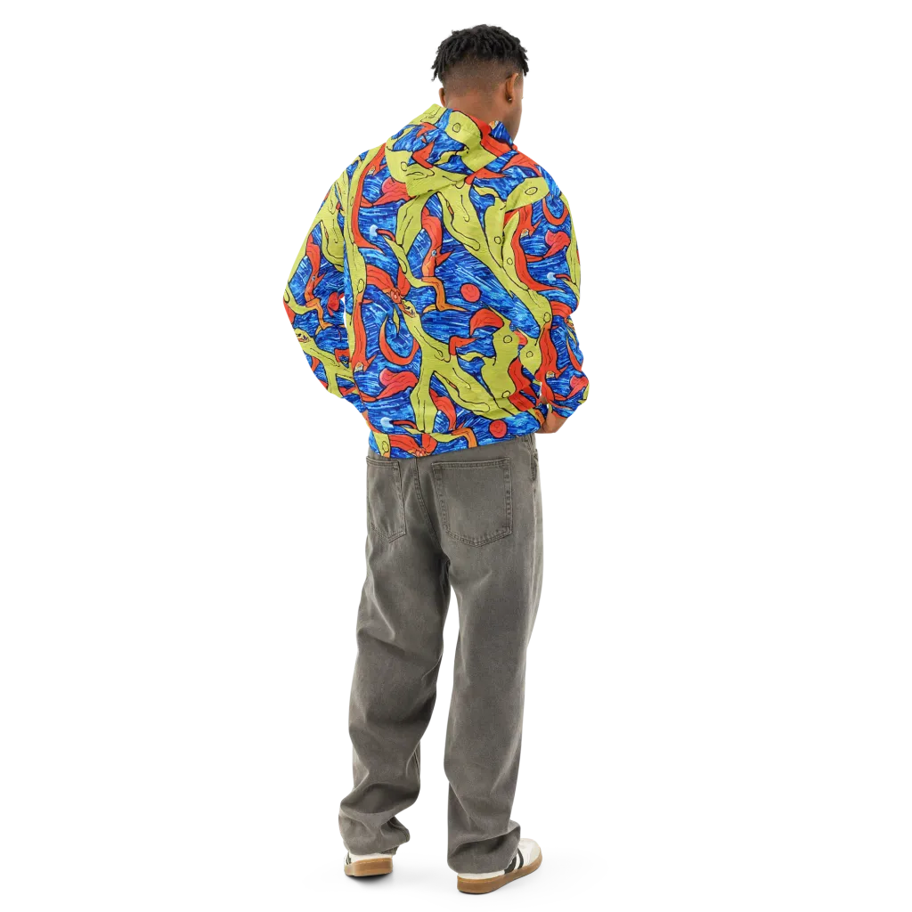 Barbier's Wave on Cotton Hoodie — Back