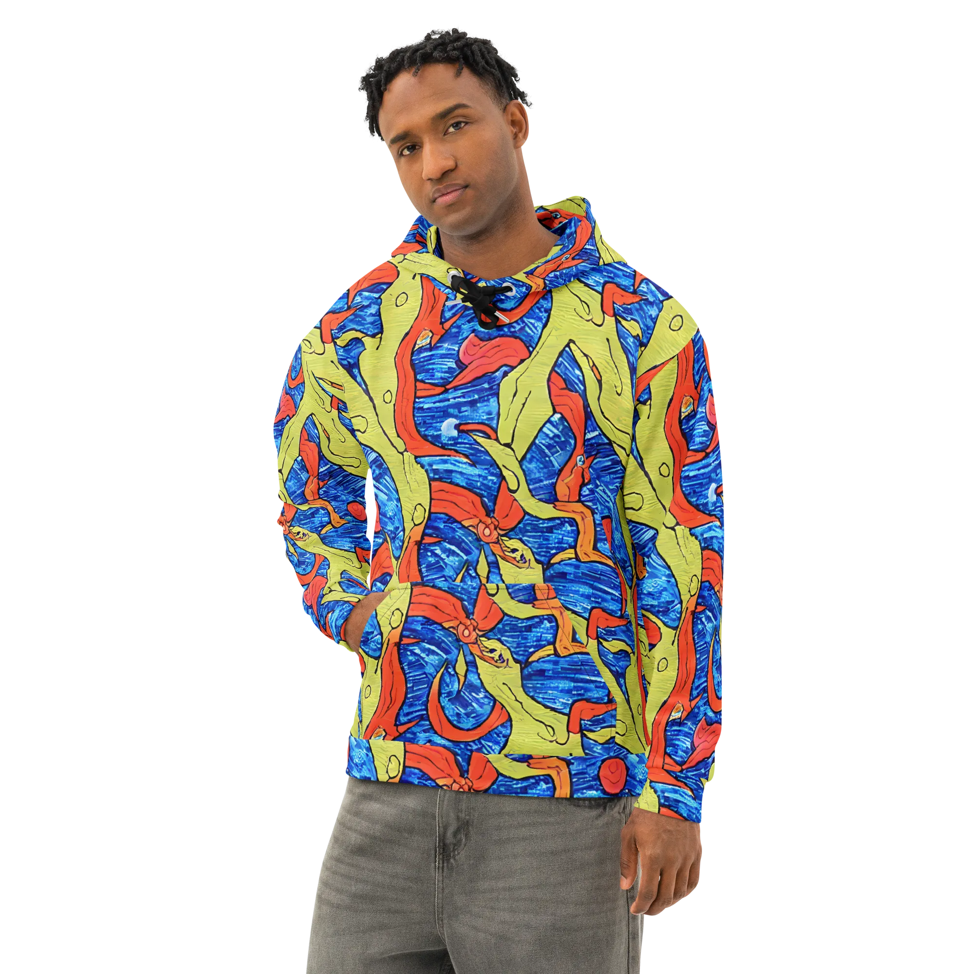 Barbier's Wave on Cotton Hoodie — Left Front