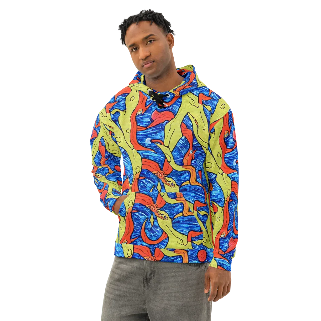 Barbier's Wave on Cotton Hoodie — Left Front