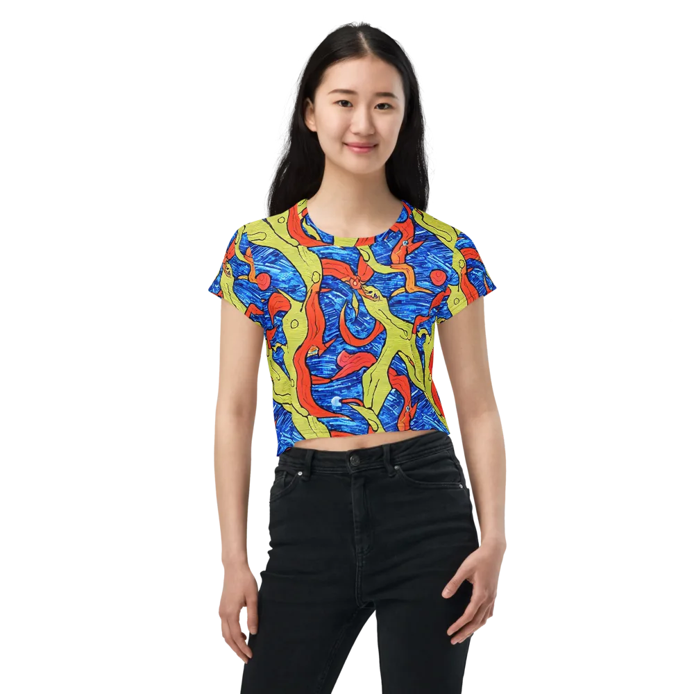 Barbier's Wave on Crop Tee — Front